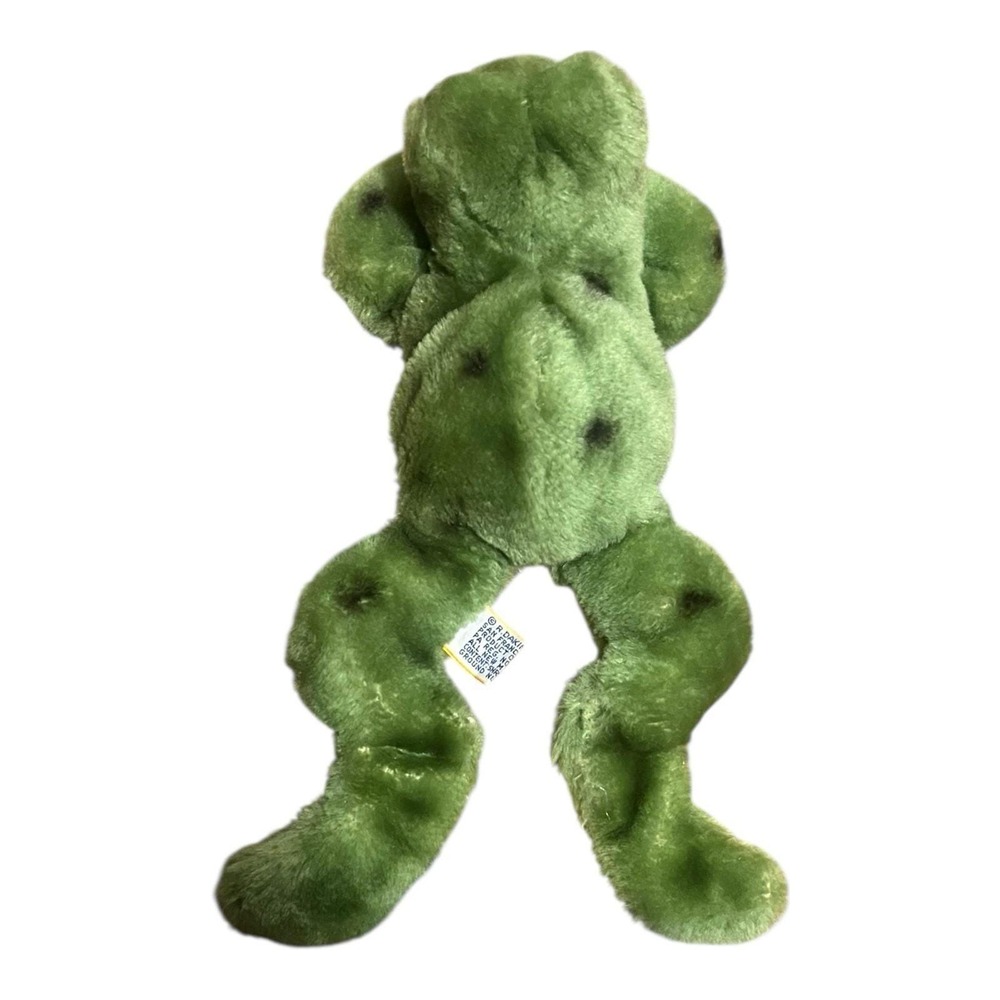 VTG R Dakin 1976 Green Spotted Frog Plush Stuffed Animal 10.5" Product Of Korea - Picture 3 of 7